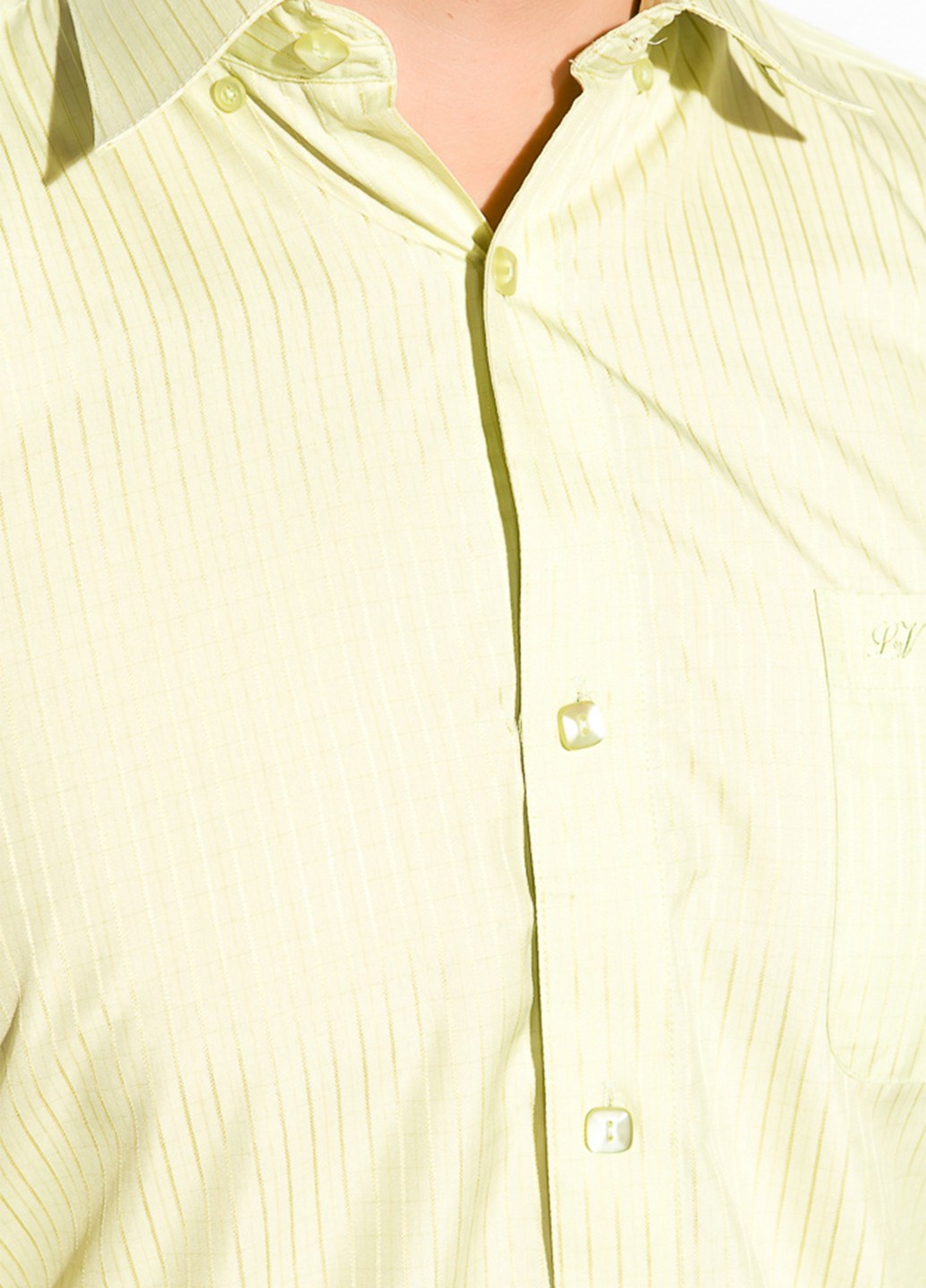 Светло-зеленая кэжуал рубашка в полоску Time of Style с длинным рукавом