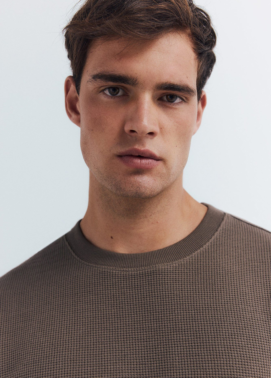 Коричневый демисезонный кэжуал лонгслив Springfield однотонный