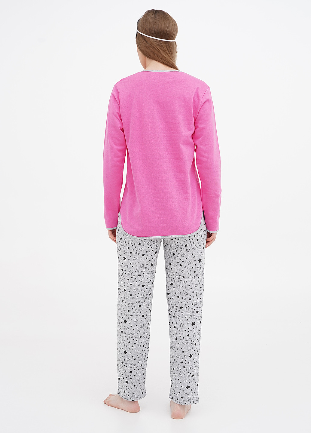 Рожева всесезон піжама (лонгслів, штани, маска для сну) лонгслив + брюки Lucci