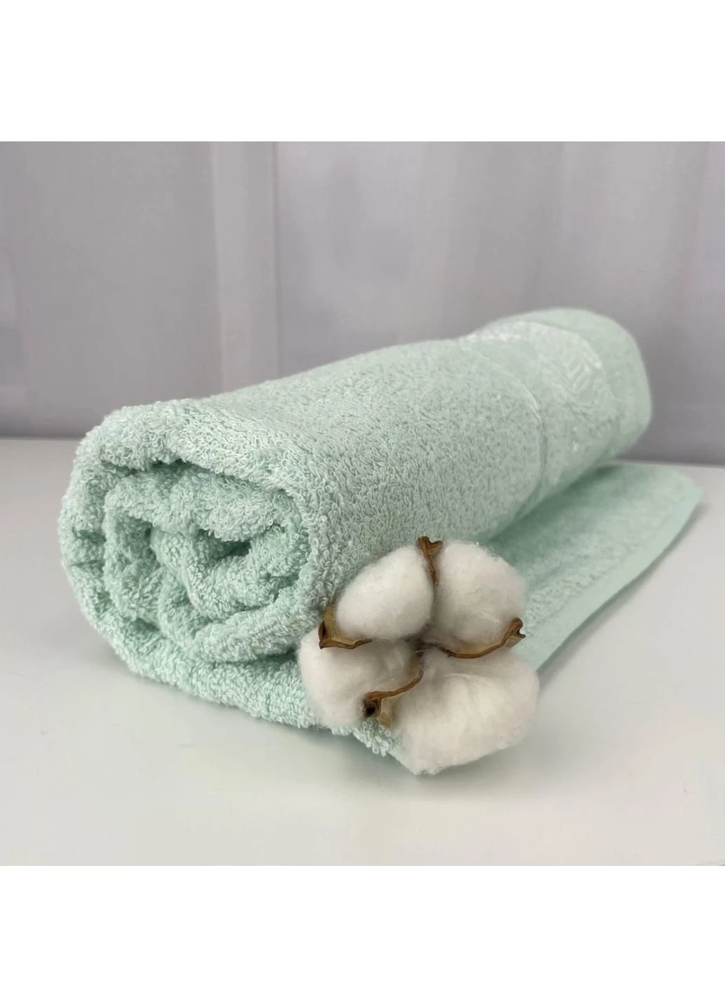 Полотенце банное махровое Febo Vip Cotton Botanik Турция 6382 мятное 70х140 см No Brand комбинированный