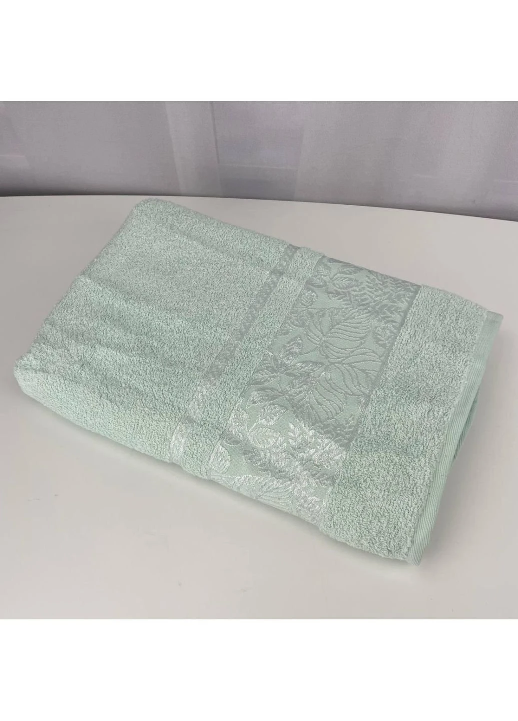 Полотенце банное махровое Febo Vip Cotton Botanik Турция 6382 мятное 70х140 см No Brand комбинированный