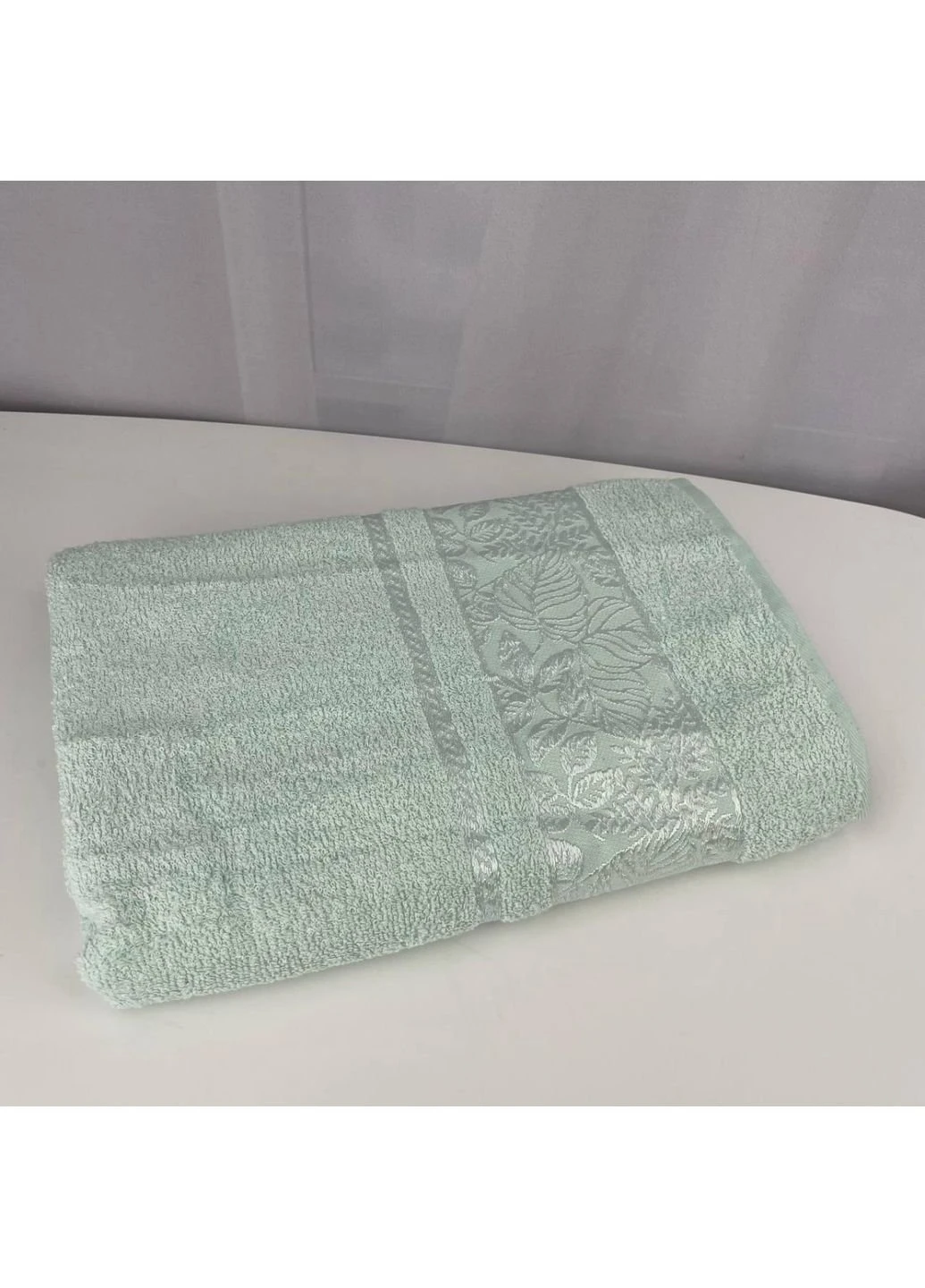 Полотенце банное махровое Febo Vip Cotton Botanik Турция 6382 мятное 70х140 см No Brand комбинированный