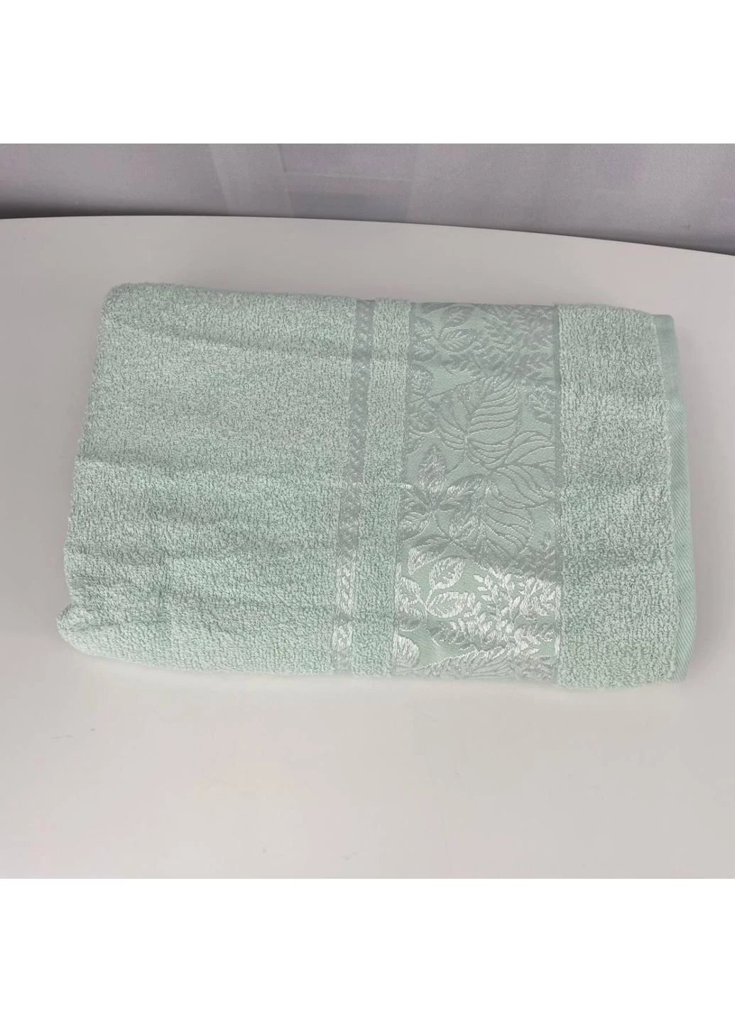 Полотенце банное махровое Febo Vip Cotton Botanik Турция 6382 мятное 70х140 см No Brand комбинированный