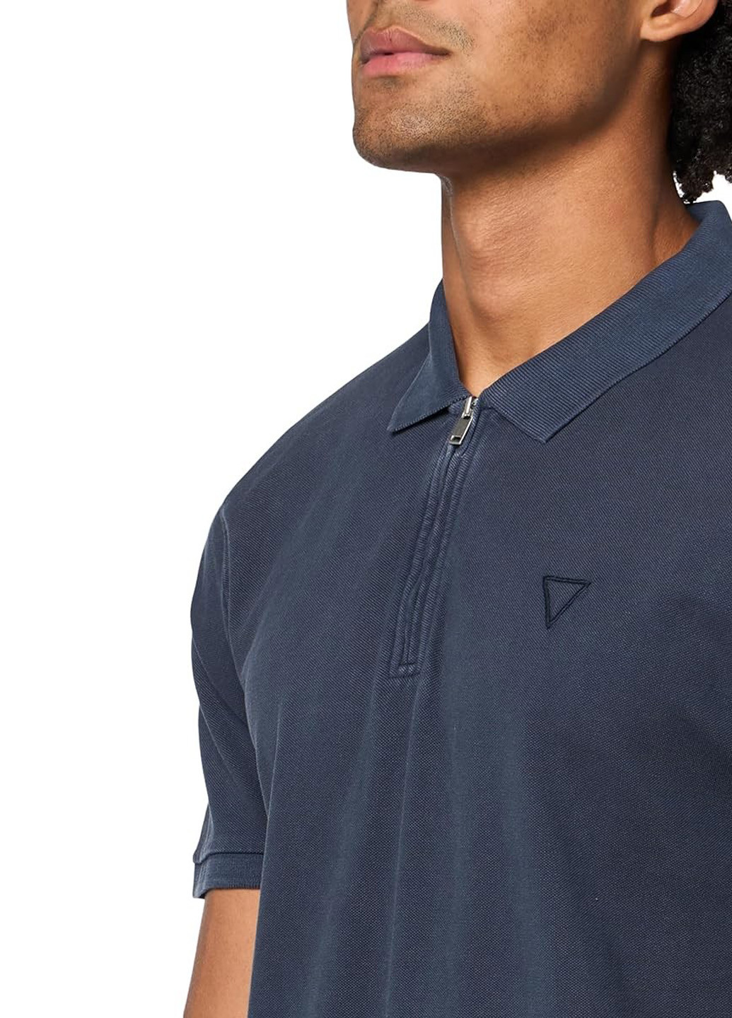 Темно-синяя футболка-поло для мужчин Guess однотонная