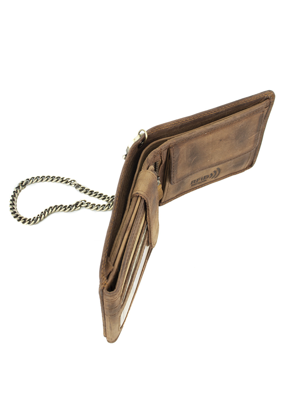 Чоловіче шкіряне портмоне з ретро-автомобілем коричневе N992C-VIN-C Brown Always Wild (253096954)