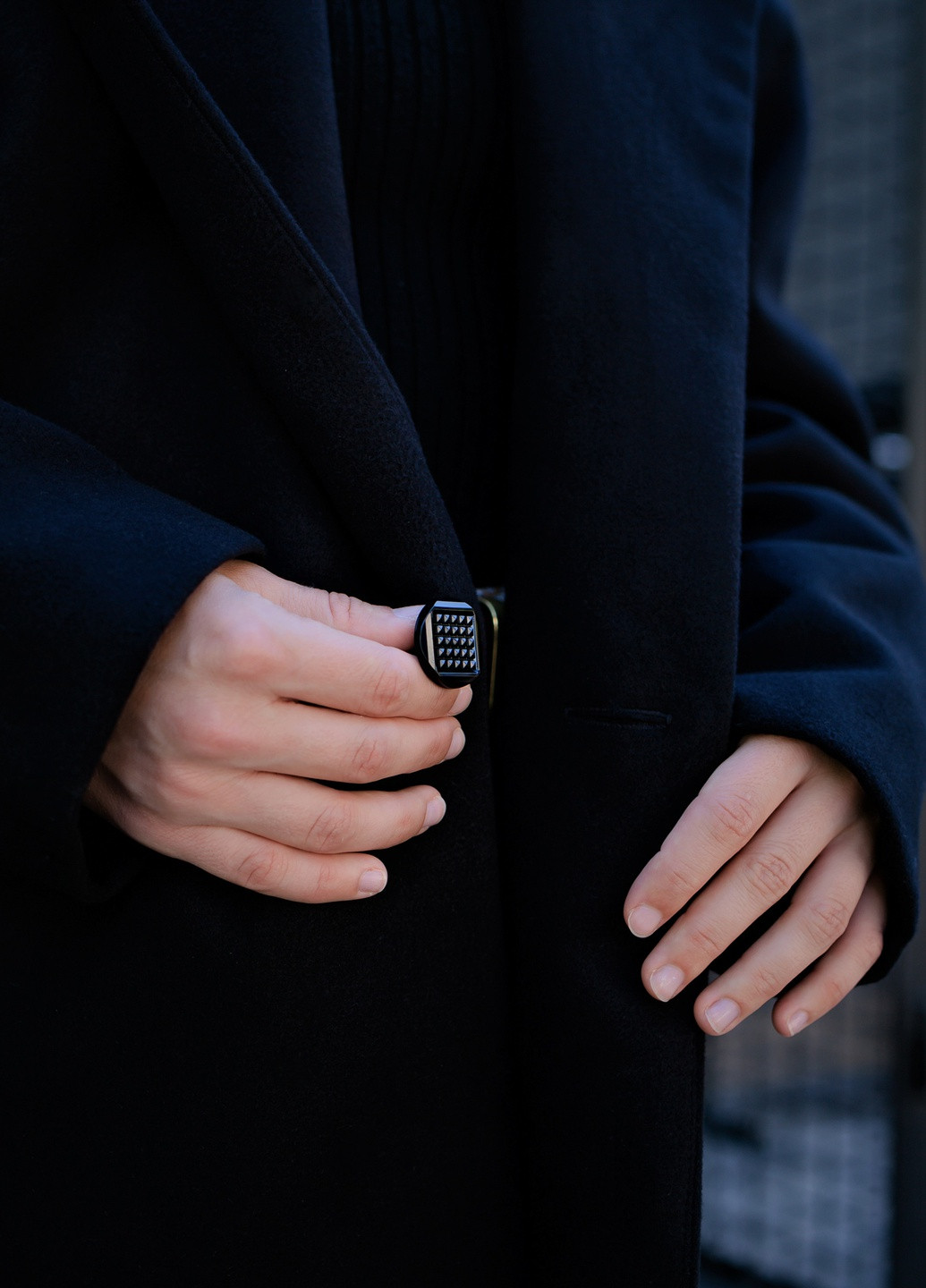 Черное демисезонное Пальто пальто-рубашка Without