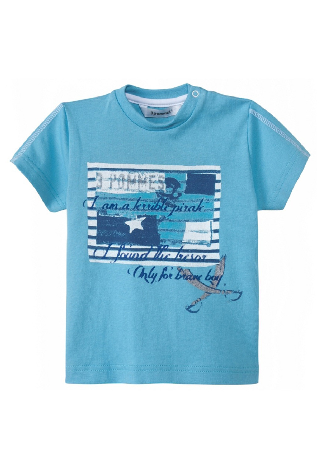 Блакитна літня футболка з коротким рукавом 3 Pommes