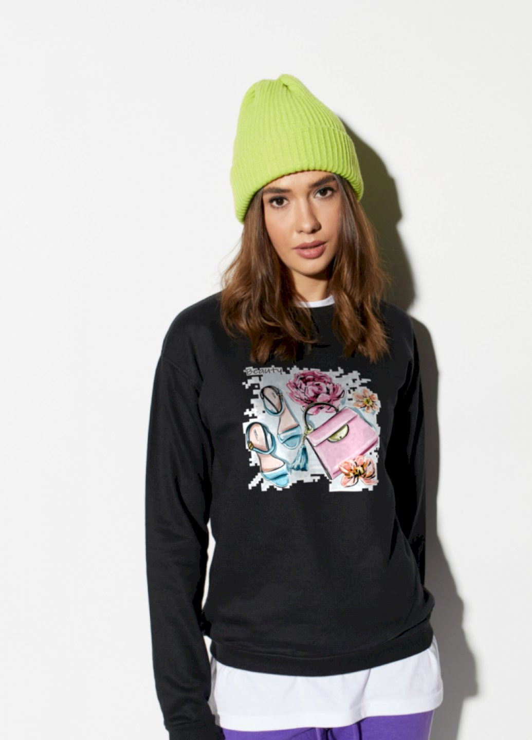 Черный свитшот женский /no flis/ YAPPI рисунок (251467782)