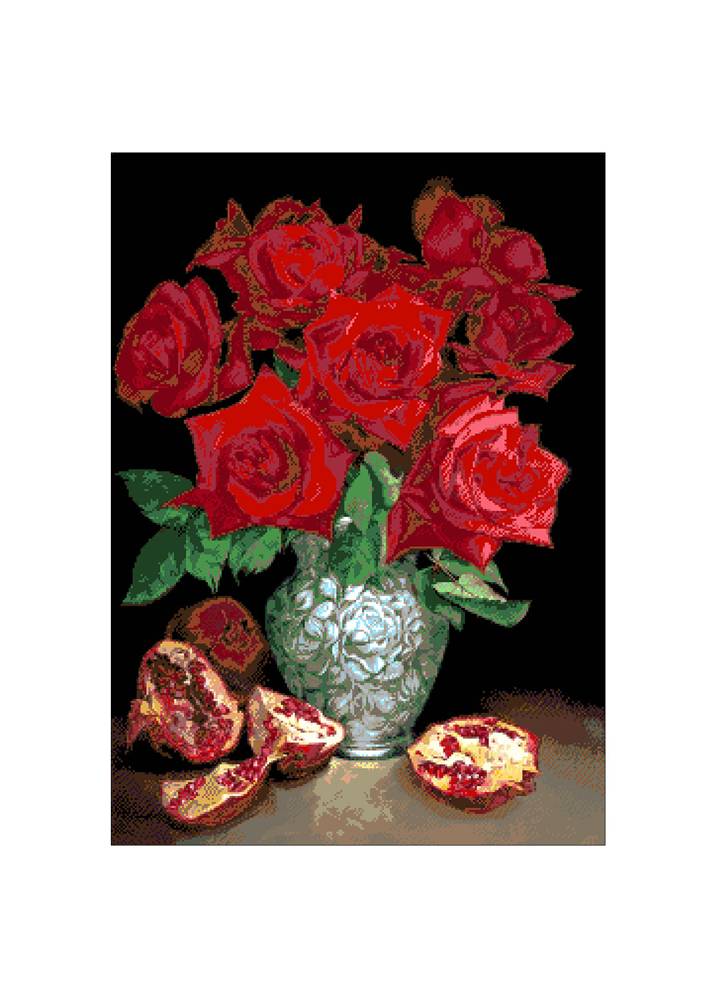 Набір для вишивання бісером Ваза з трояндами 46х64 см Александра Токарева (188847993)