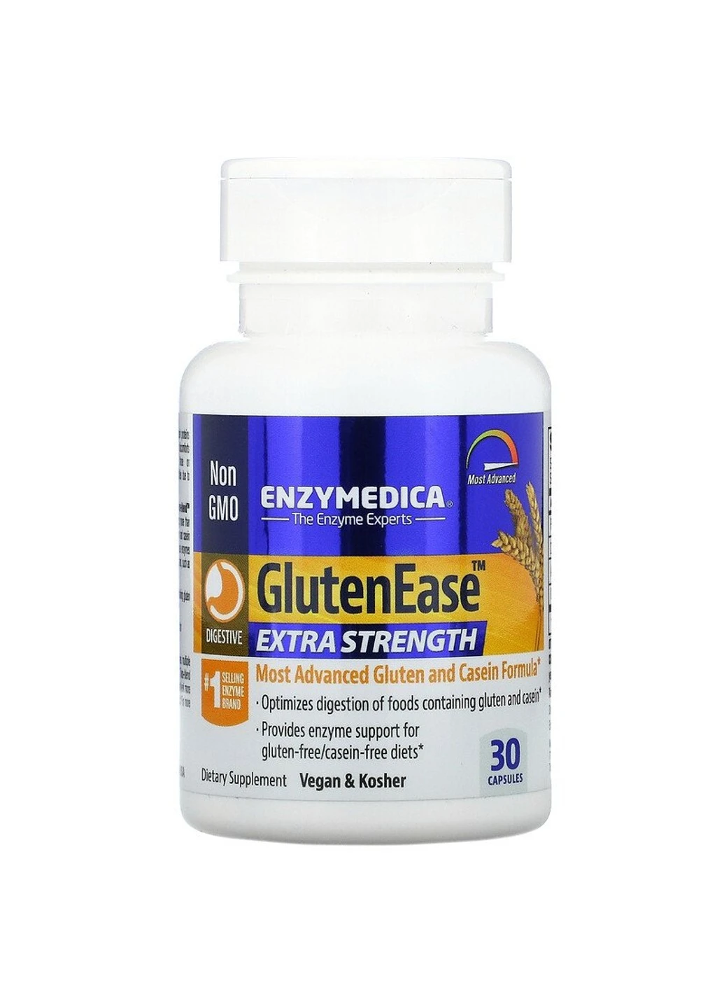Ферменты для переваривания глютена, GlutenEase, Extra Strength,, 30 капсул Enzymedica (255410556)