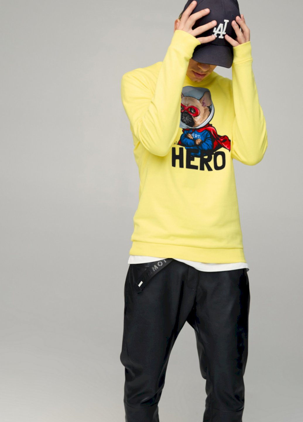 Желтый свитшот мужской basic /no flis/ YAPPI (252386033)