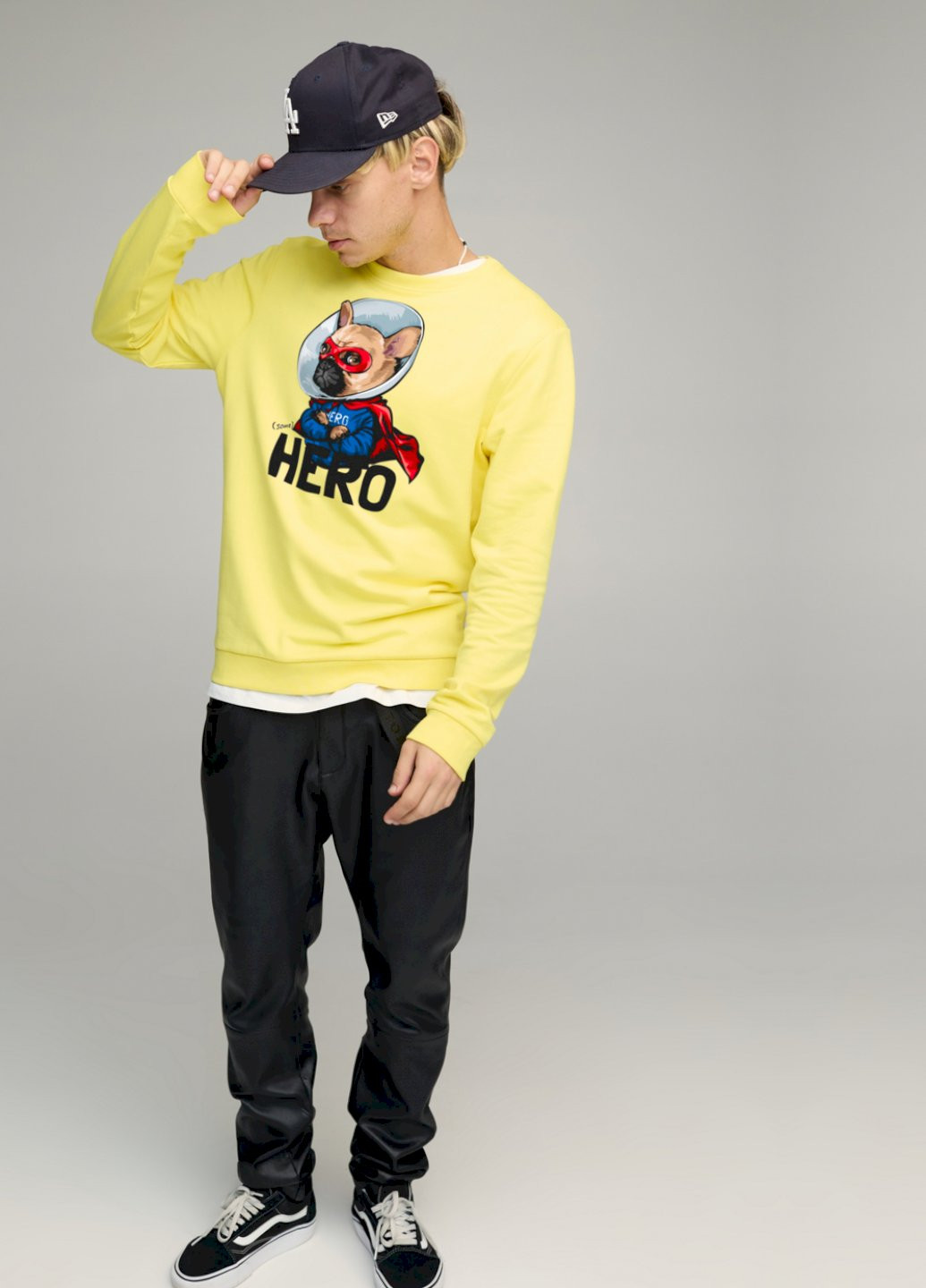 Желтый свитшот мужской basic /no flis/ YAPPI (252386033)