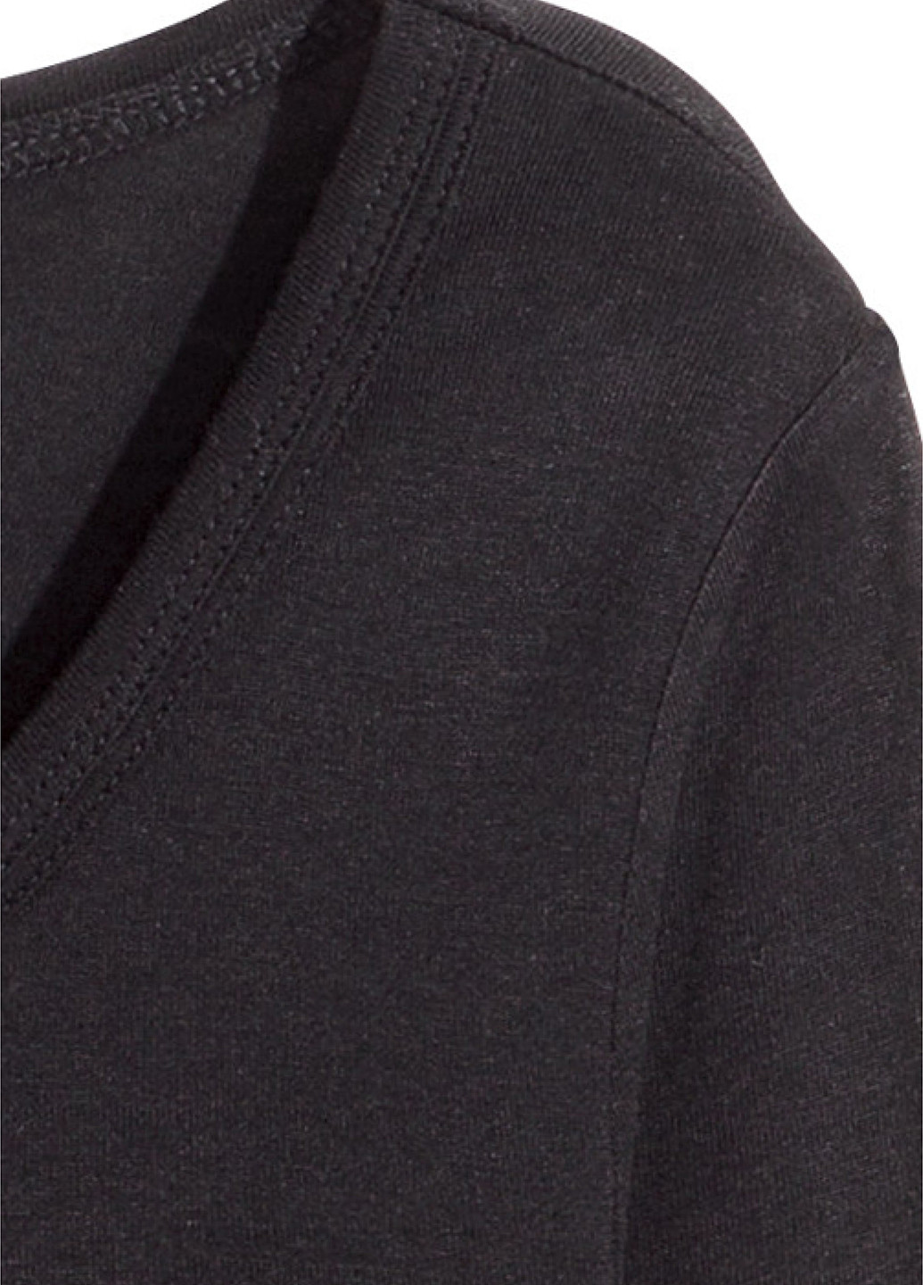Лонгслів H&M однотонні чорні кежуали віскоза, трикотаж