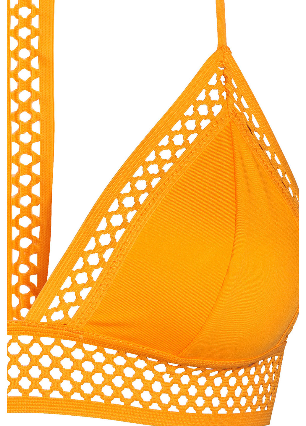 Купальный лиф H&M бикини однотонный оранжевый пляжный полиамид