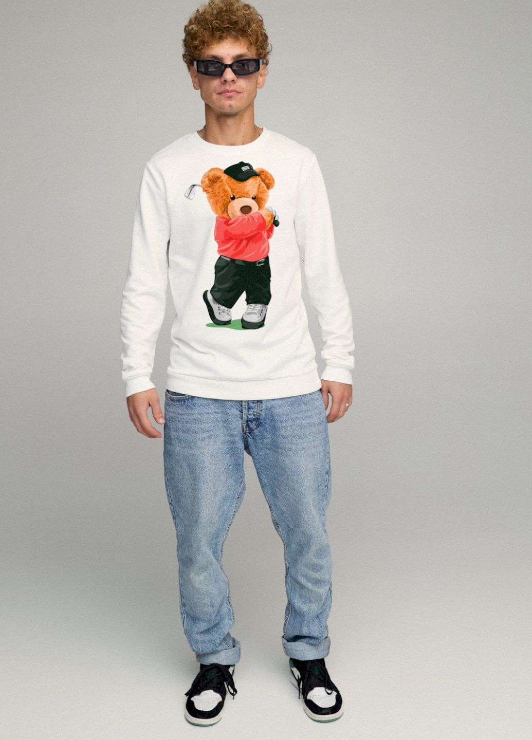 Белый свитшот мужской basic /no flis/ YAPPI рисунок (251791337)