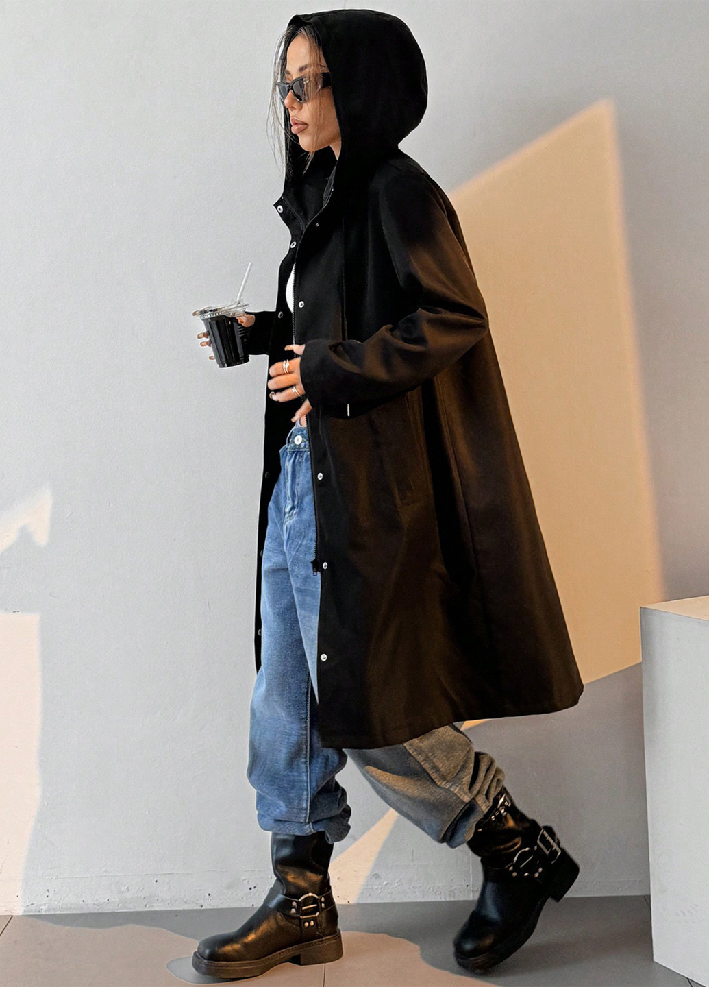 Чорна демісезонна куртка SHEIN