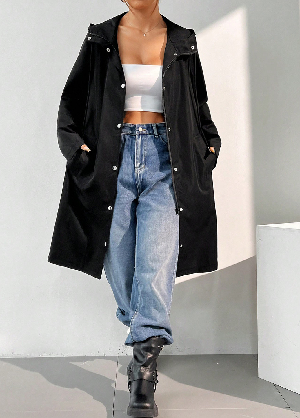 Чорна демісезонна куртка SHEIN