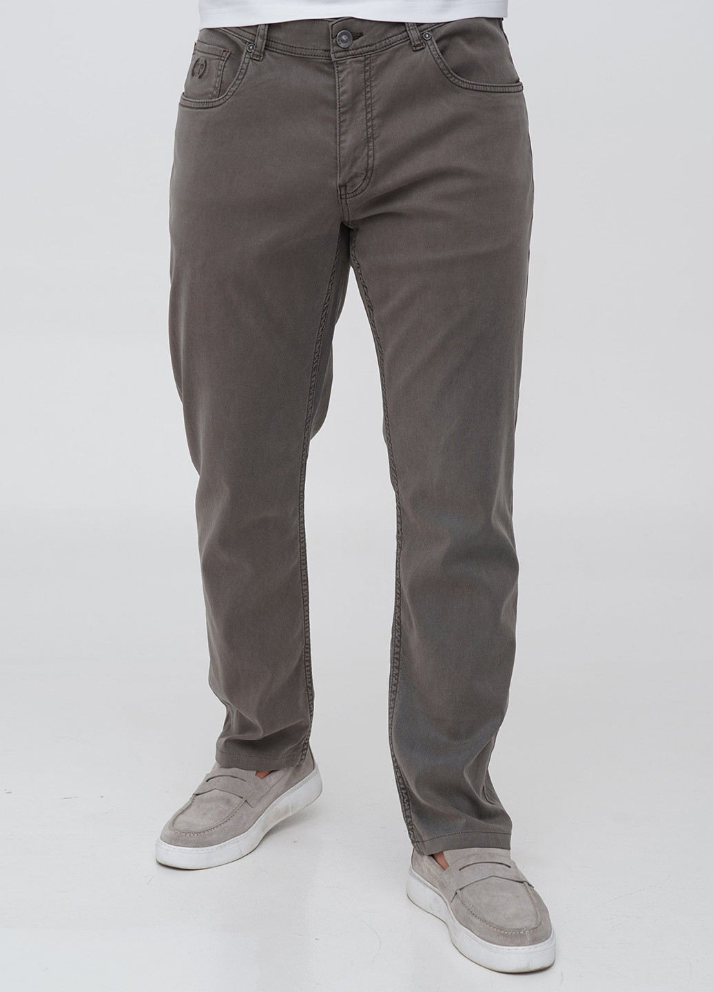 Кофейные кэжуал демисезонные зауженные брюки Trend Collection