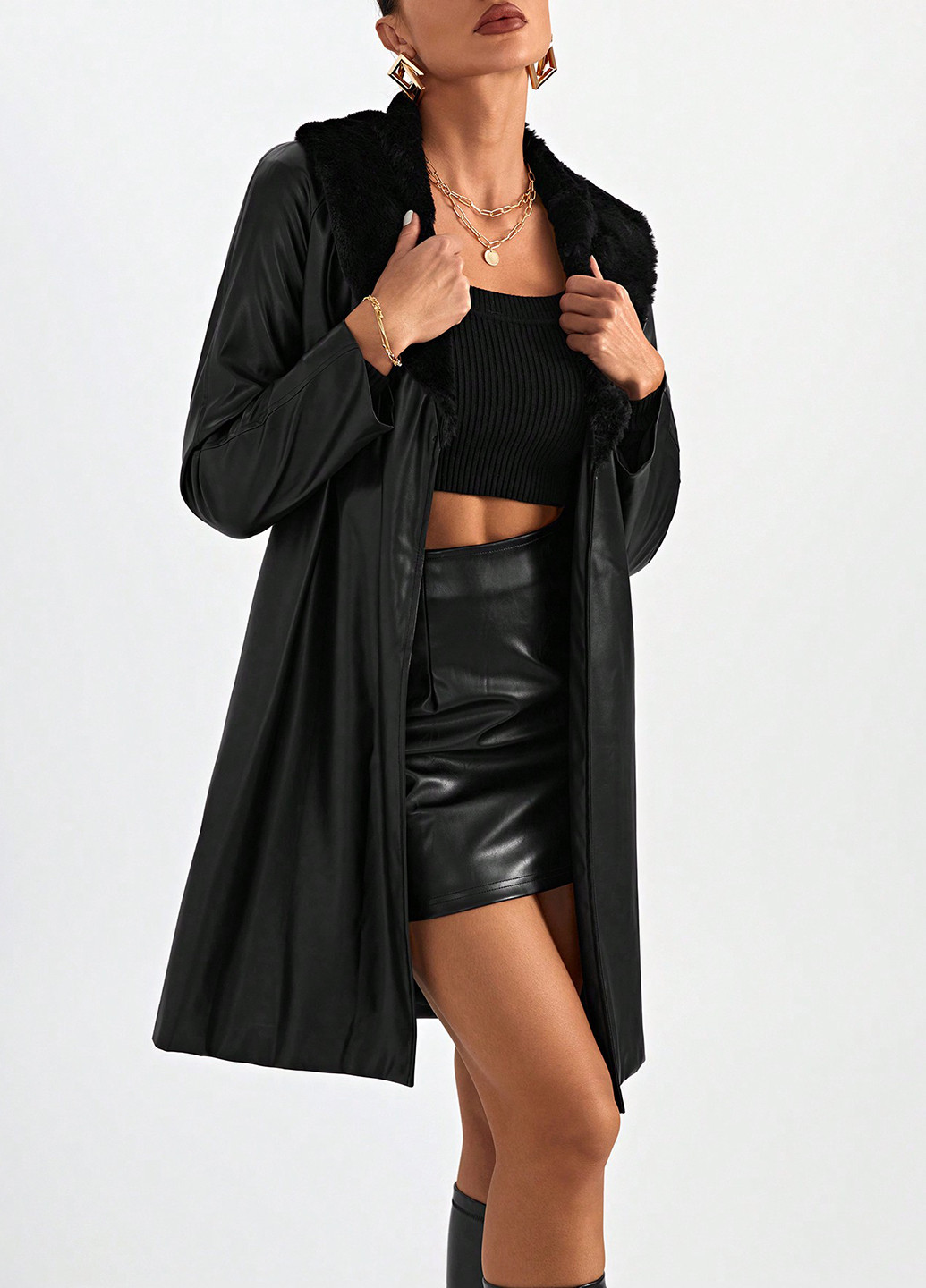 Плащ SHEIN на зав'язках демісезон (341100817)