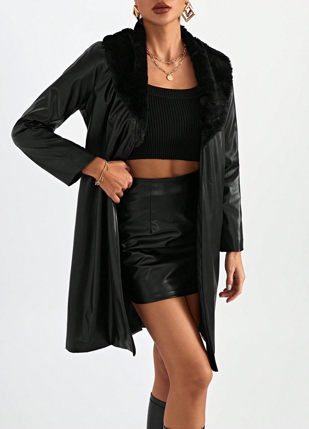 Плащ SHEIN на зав'язках демісезон (341100817)