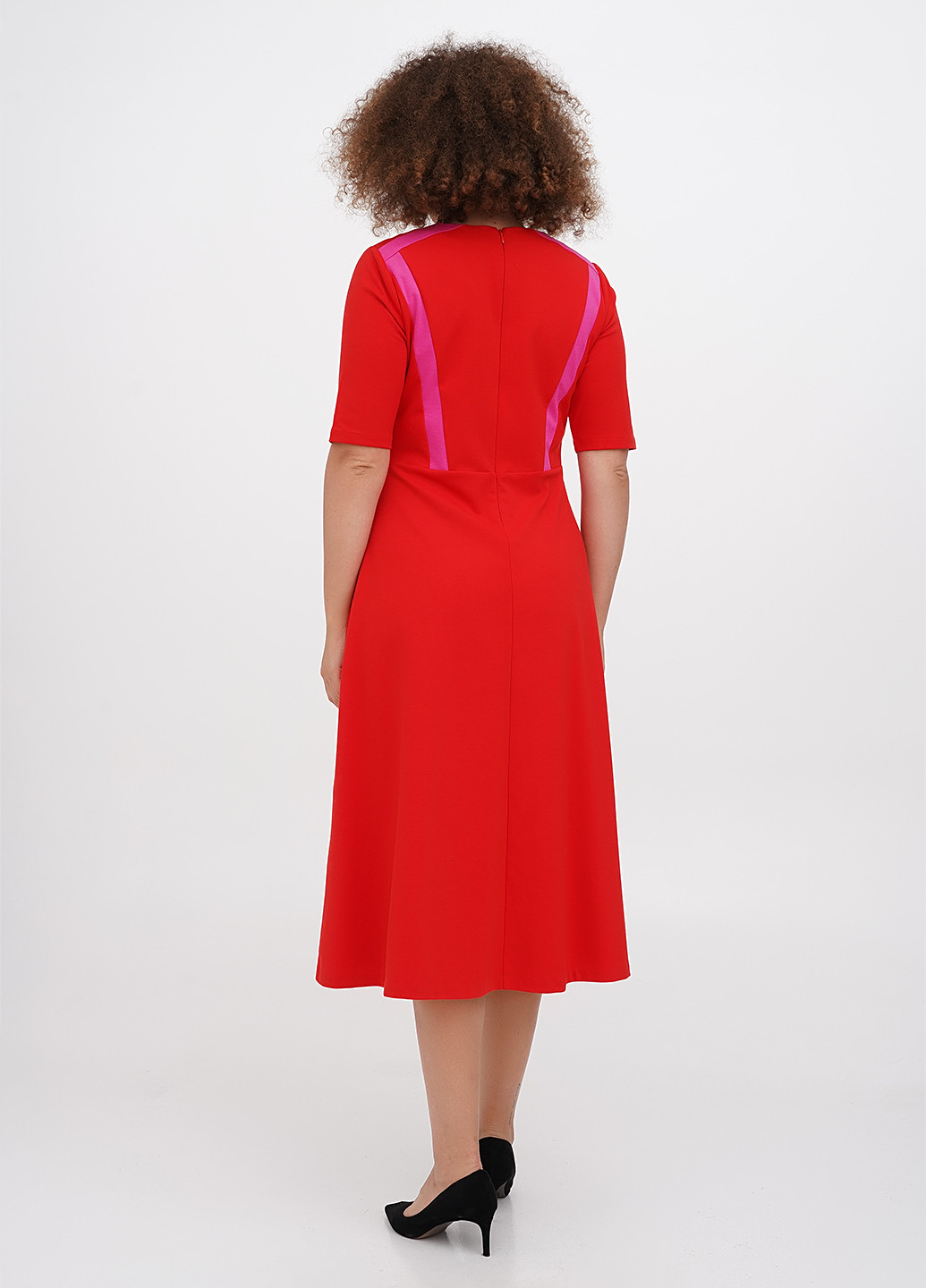 Красное кэжуал платье клеш Boden однотонное