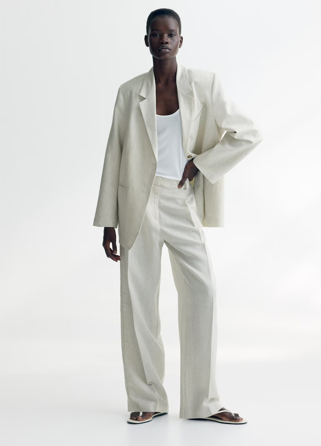 Светло-бежевый женский жакет H&M однотонный - демисезонный