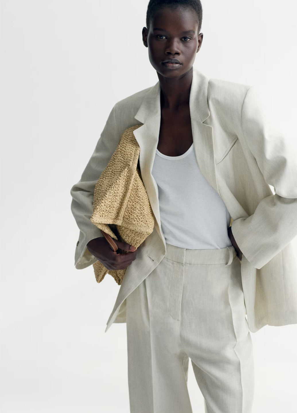 Светло-бежевый женский жакет H&M однотонный - демисезонный