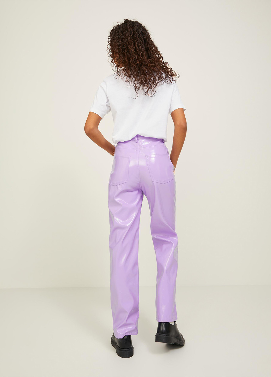 Фиолетовые кэжуал демисезонные прямые брюки JJXX