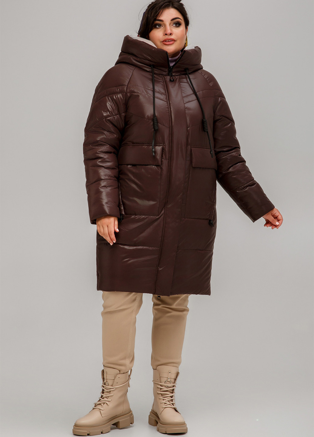 Темно-коричневая зимняя куртка A'll Posa