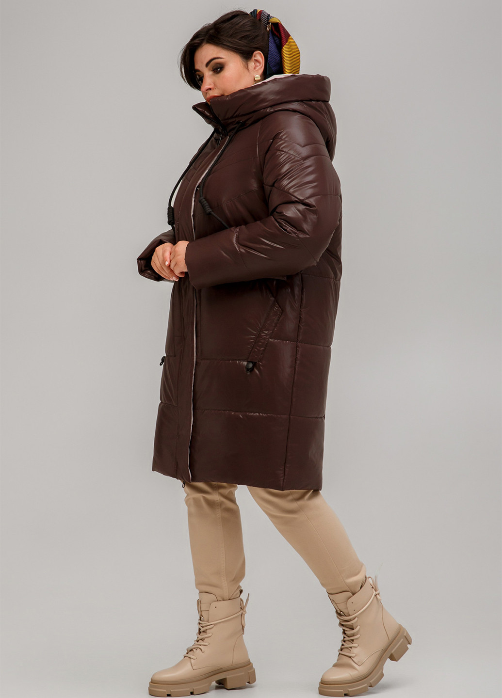 Темно-коричневая зимняя куртка A'll Posa