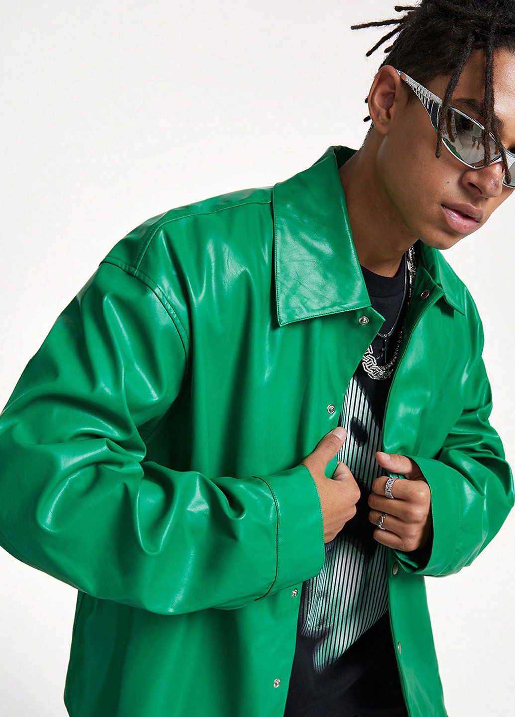 Зеленая демисезонная куртка куртка-пиджак SHEIN