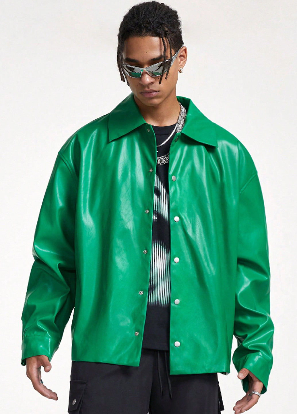 Зеленая демисезонная куртка куртка-пиджак SHEIN