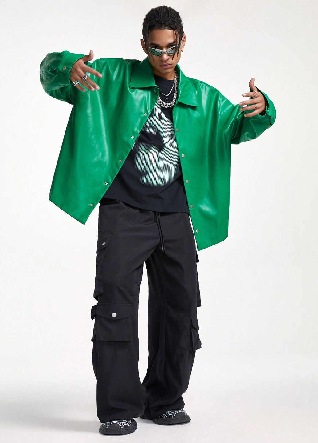 Зеленая демисезонная куртка куртка-пиджак SHEIN