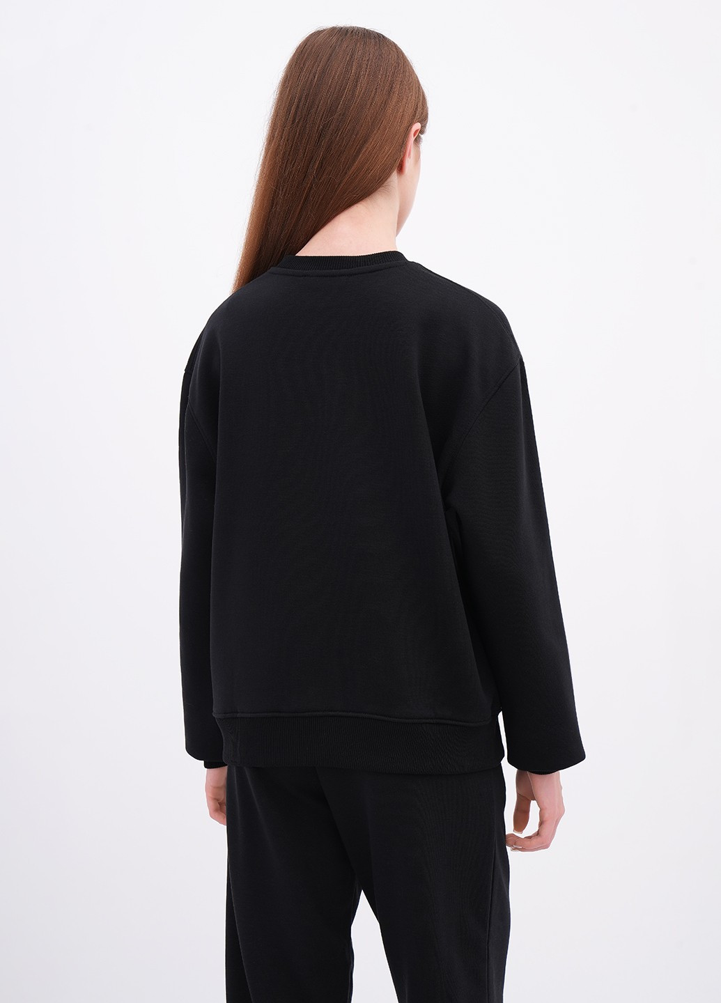 Чорний світшот EQUILIBRI однотонний камені, бісер (346898646)