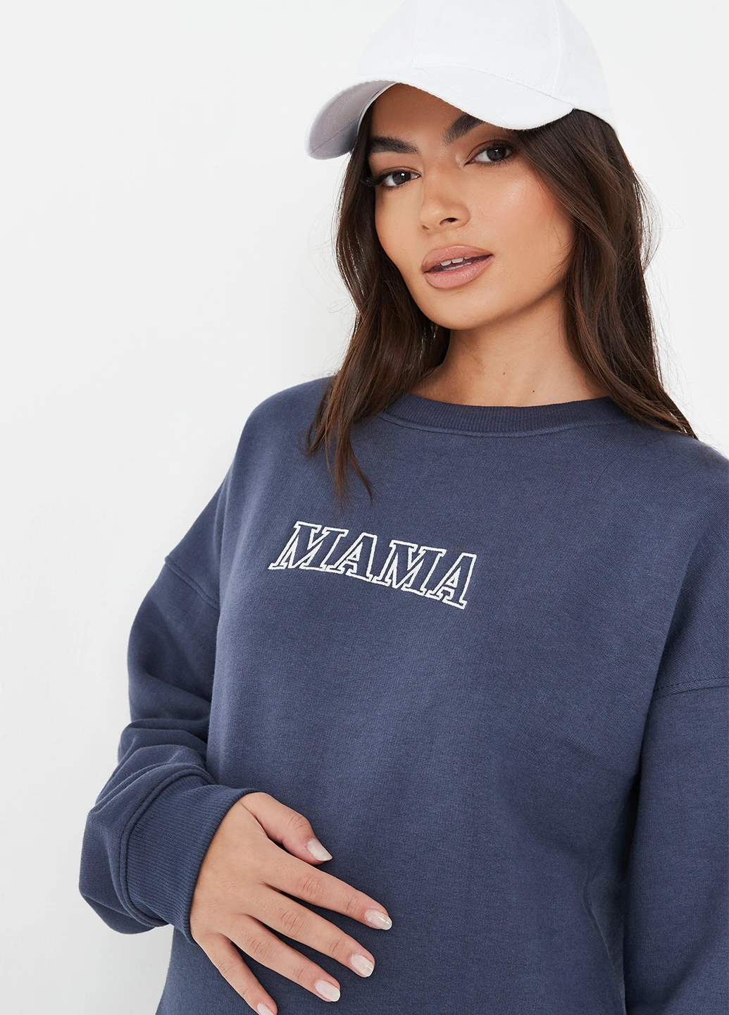 Темно-синий свитшот Missguided надпись без декора (261407723)