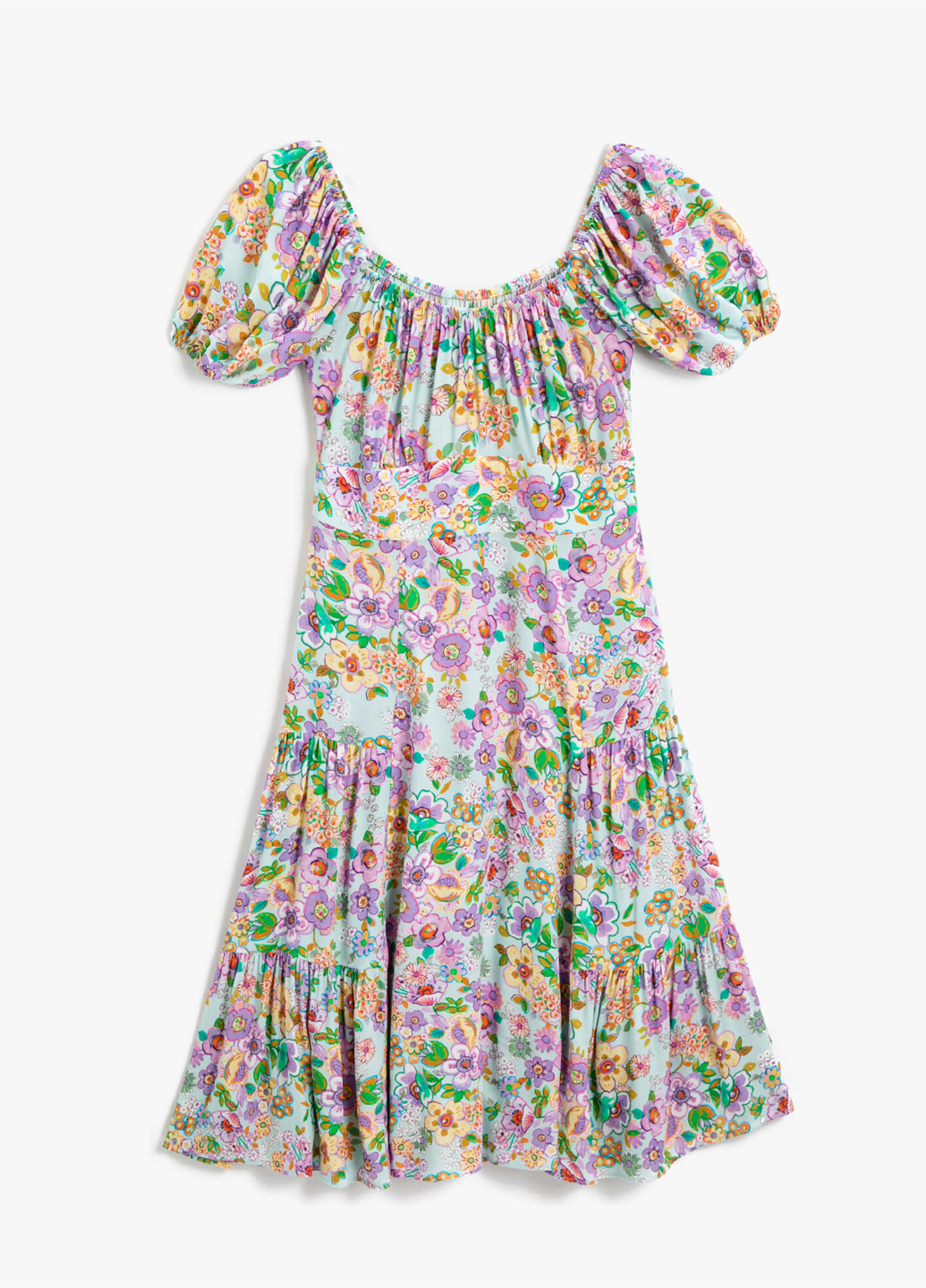 Мятное кэжуал платье KOTON с цветочным принтом