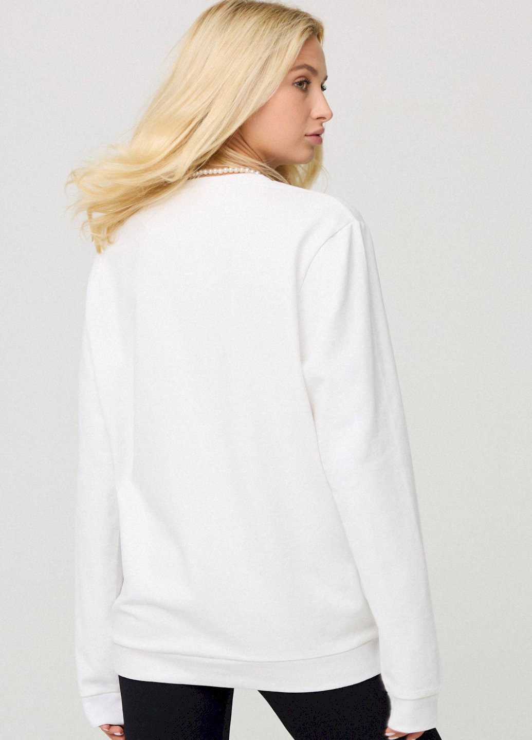 Белый світшот жіночий oversize /no flis/ YAPPI (254658665)