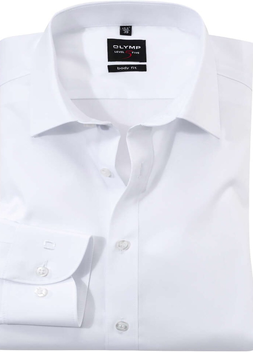 Белая кэжуал рубашка OLYMP Level Five