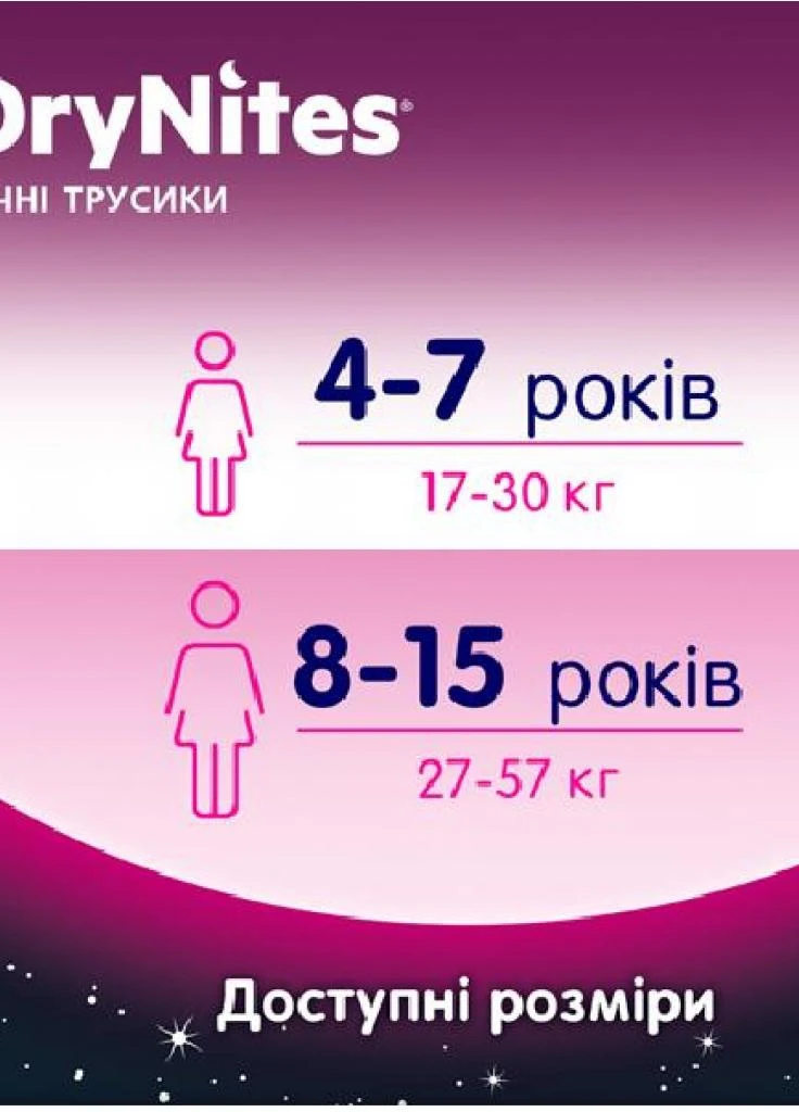 Підгузник DryNites для дівчаток 4-7 років 10 шт (5029053527581) Huggies (207383916)