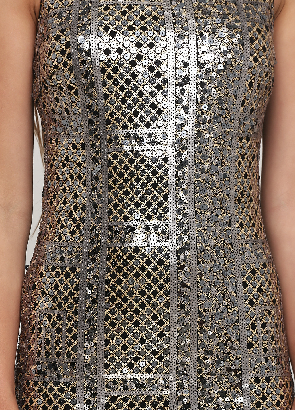 Срібна коктейльна сукня футляр Romeo & Juliet з абстрактним візерунком