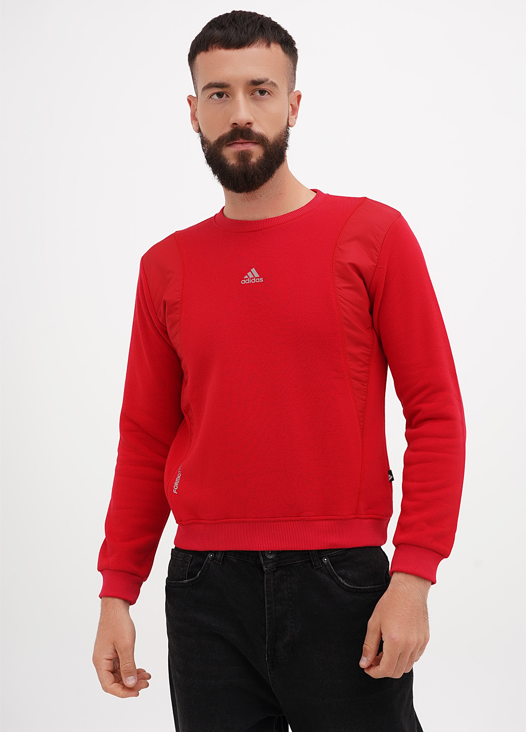 Красный свитшот однотонный светоотражающие детали (305003766)