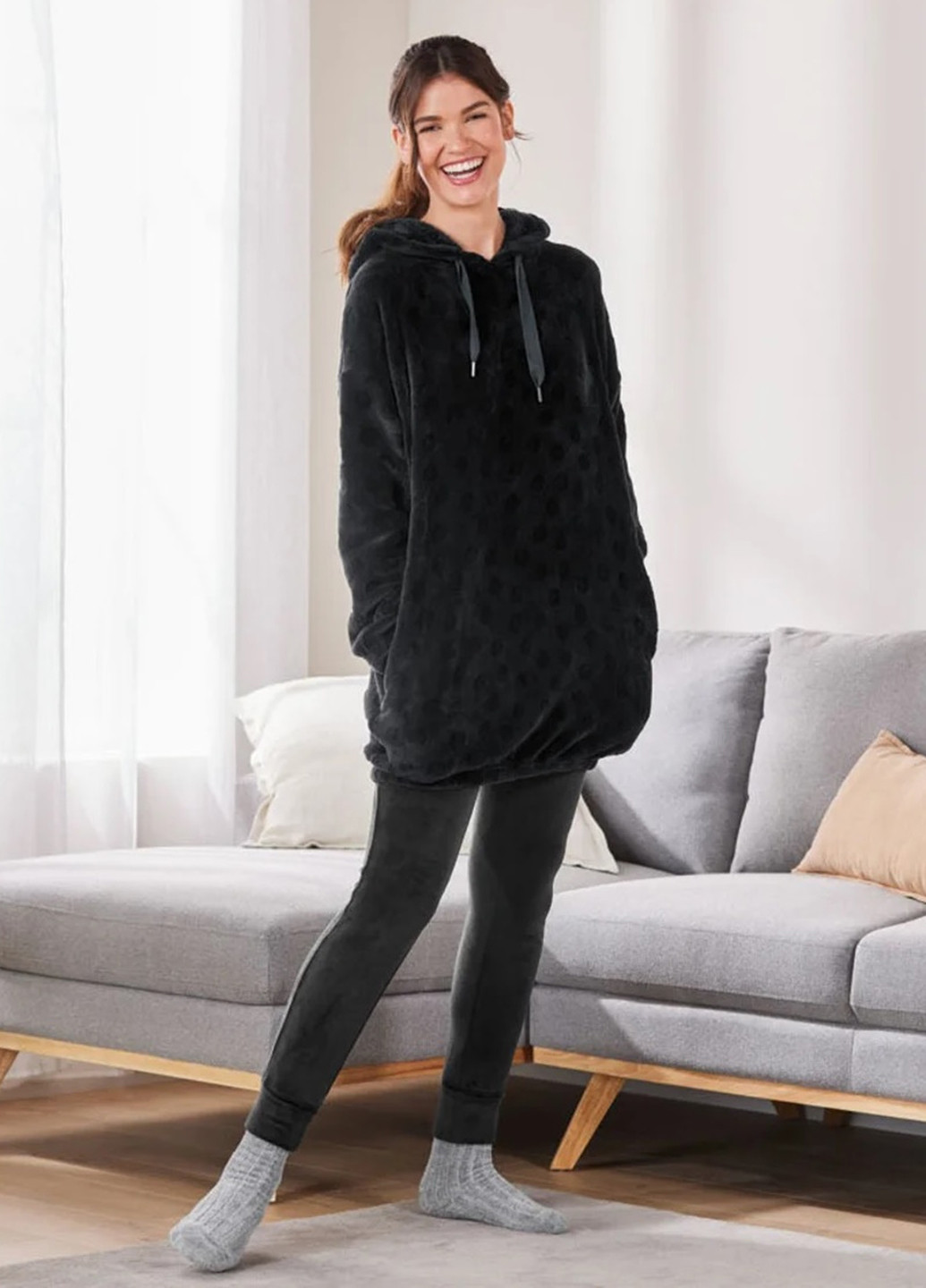 Черные зимние леггинсы Esmara