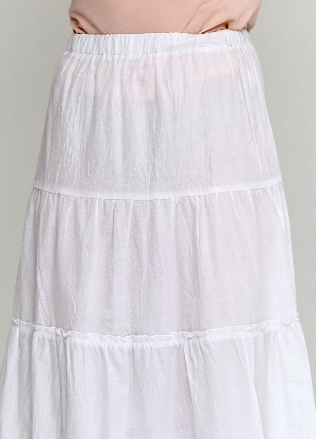 Белая кэжуал однотонная юбка Алеся