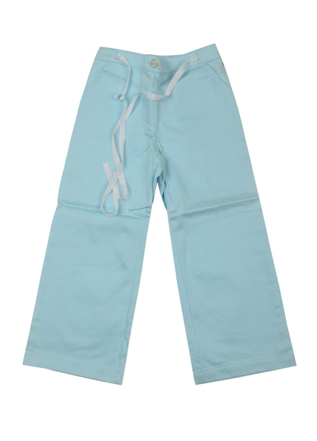 Голубые кэжуал летние прямые брюки Miss Blumarine