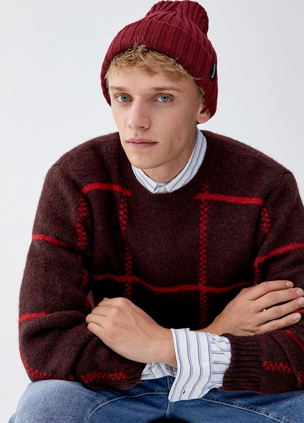 Бордовий демісезонний джемпер джемпер Pull & Bear