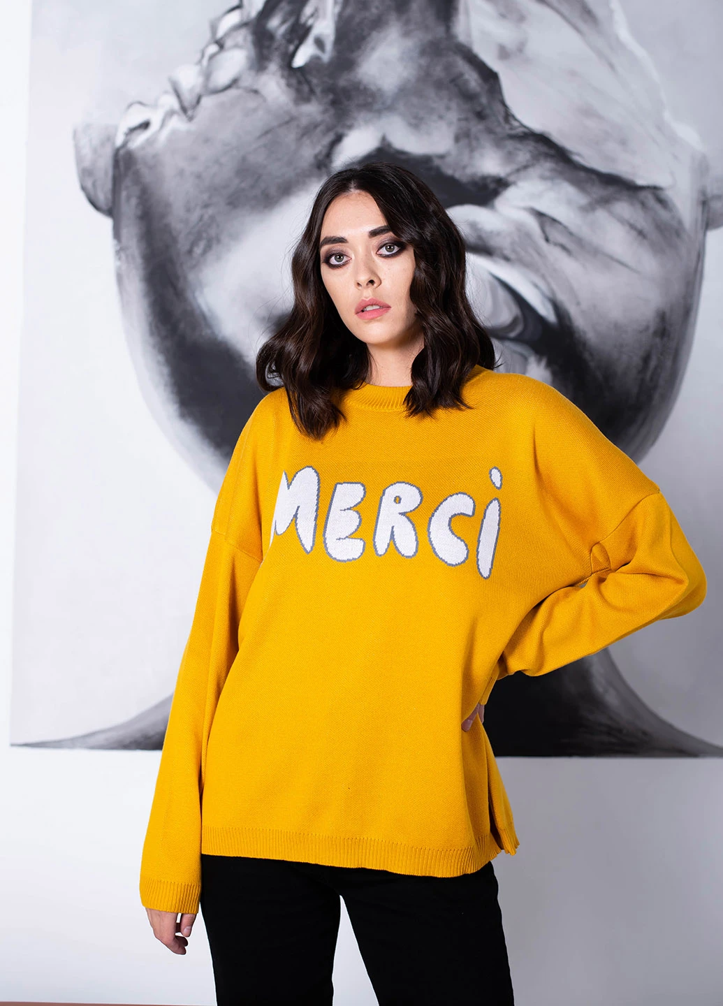 Жовтий світшот Simple Wear напис (209661749)