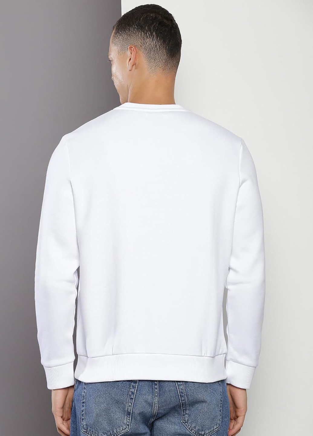 Белый свитшот Calvin Klein логотип без декора (307636994)