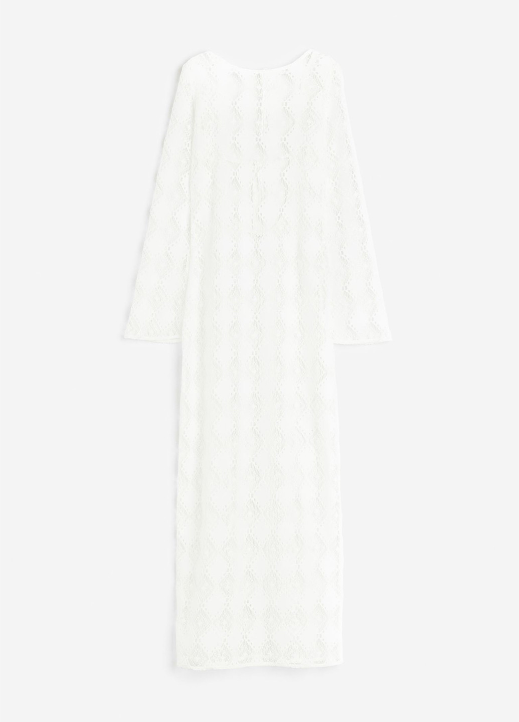 Белое пляжное платье с открытой спиной H&M однотонное