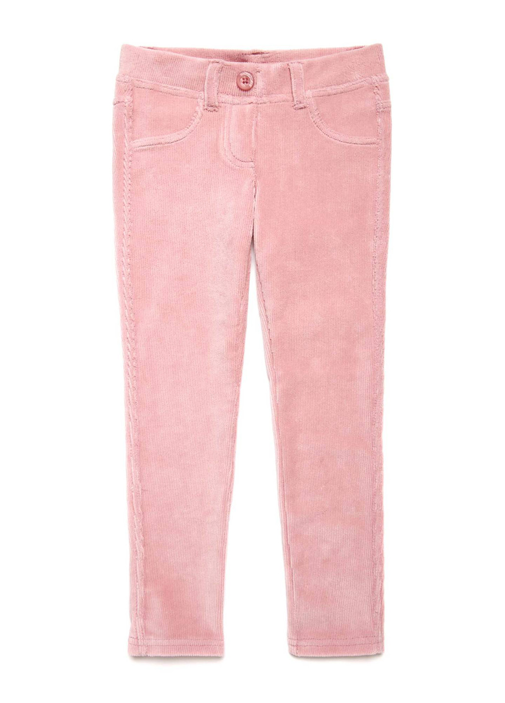 Светло-розовые кэжуал демисезонные прямые брюки United Colors of Benetton