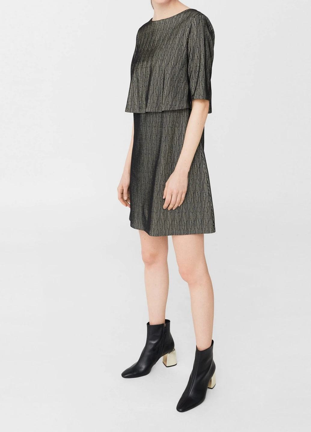 Черное вечернее платье Mango однотонное